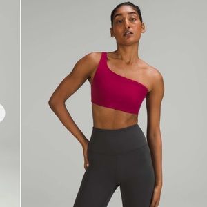Lululemon Nulu Ribbed Asymmetrical Bra - Pomegranate Size 2